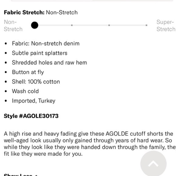 NWT Agolde Dee Ultra High Rise Shorts Size 23 Color Riccochet - Picture 7 of 7